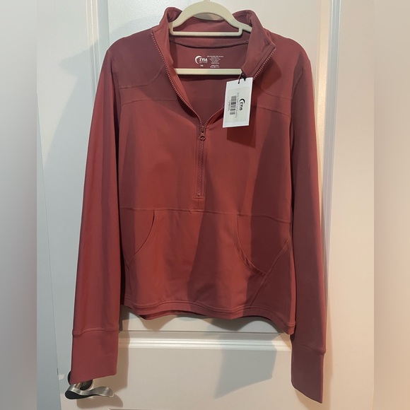 NWT Zyia Salmon Pink Pocket 1/2 Zip Pullover Jacket Sz XXL - Picture 2 of 6